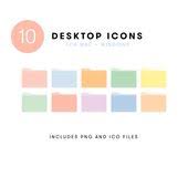 Desktop Icon Set 10 Pastel Folder Icons For Mac Windows Computers Cute Organized Aesthetic Pink Green Lavendar Blue Png Ico Macbook Folder Icon Desktop Icons Icon