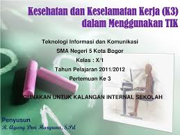 Kecelakaan kerja adalah suatu kejadian yang tidak dikehendaki dan tidak diduga semula yang dapat menimbulkan korban manusia dan atau harta benda (permenaker no. Ppt Kesehatan Dan Keselamatan Kerja K3 Dalam Menggunakan Tik Powerpoint Presentation Id 2804924