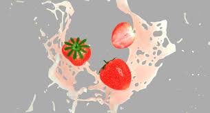 3d Model Splash Milk Strawberry Strawberries Wine Red White Oil Water Liquid Flow Simulation Realistic Effect Drink Splash 3d Model Strawberry