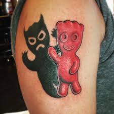 To prevent large pieces of gummy (as well as the effort to spread them out) cut the kids in half (yes, that. High Voltage Tattoo On Twitter Here It Is For Terry S Son Sometimes Sweet Sometimes Sour By Saigonkicker Highvoltagetattoo Tattootime