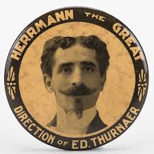 Sold at Auction: Herrmann, Leon. Leon Herrmann Souvenir Pocket Mirror.  American, ca. 1903. Round souvenir mirror advertising this famous French  magician. 56mm diameter. Surface toned and worn. Rare.