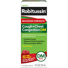 Now better tasting plus stronger and longer soothing actions (compared to robitussin cough + chest congestion dm . Robitussin Peak Cold Max Strength Cough Chest Congestion Dm Cold Medicine 4 Oz Cold Cough Flu Beauty Health Shop The Exchange