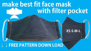 Looking for a free printable face mask pattern? Make A Mask Best Fit With Filter Pocket Mask Covering The Chin Face Mask Sewing Tutorial Youtube