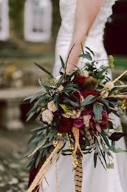 Easily modify the text size, text color and font of your invitation using microsoft word. Marsala Wedding Bouquet With Pheasant Feathers Greenery Emmalovesweddings