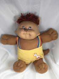 Cabbage Patch Kids Koosas Cat Brown 1983 Plush Doll Giraffe Rainbow Suspenders Cabbagepatchkids Cabbage Patch Kids Plush Dolls Vintage Toys