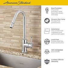 Start your project sooner with store pickup. American Standard 4332 310 002 Pekoe Pull Down Kitchen Faucet Polished Chrome Kitchenfaucets Com
