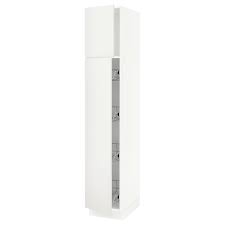 The kitchen cabinets you've always dreamed of. Sektion High Cabinet W Door Wire Baskets White Haggeby White 15x24x80 Ikea
