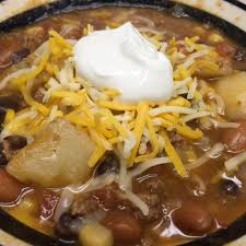Pour chicken broth and diced tomatoes into a slow cooker. Texas Cowboy Stew Allrecipes