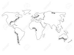 Check spelling or type a new query. Weltkarte Auf Sechs Kontinente Geteilt Nordamerika Sudamerika Afrika Europa Asien Und Australien Ozeanien Vereinfachte Umrissvektorkarte Mit Kontinenten Namensschilder Die Nach Grenzen Gebogen Sind Lizenzfreie Fotos Bilder Und Stock