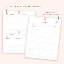 Recipe Binder Printable Kit Recipe Template Editable Recipe Etsy Recipe Binder Kit Recipe Binder Recipe Template