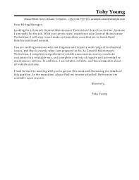Finden sie ihren traumjob auf der weltweit grössten jobseite. General Maintenance Tech Cover Letter Examples Livecareer