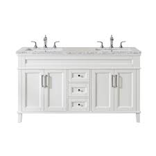 Click on photos for pricing & product details. Stufurhome Ty 300 59 288ch Melody 59 Inch White Double Sink Bathroom Vanity With Drains And