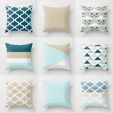 Throw Pillow Covers Accent Pillow Cover Teal Tan White Light Blue Home 25 Liked On Pol Throw Pillows Decorative Pillow Covers Light Blue Accent Pillows