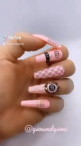 490 x 490 jpeg 111 кб. Trending Nail Stickers Gg Nail Decals For Nail Polish Video Chanel Nails Design Gel Nails Nail Designs