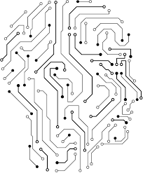 Head Art Brain Engineering Human Angle Line Circuit Board Design Electronic Circuit Board Art Deco Logo
