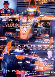 Jos verstappen is de vader van max verstappen. Orange Arrows Verstappen De La Rosa Uk 2000 Las Rosas Formula One Racing Posters