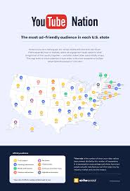 Youtube Nation The Most Ad Friendly Audience In Each U S State Infographic Youtube Ads Youtube Audience Infographic
