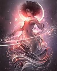 She Who Dances With Stars Digitalart Illustration Characterdesign Mermaid Space Aesthetic Art Mermaid Art Black Love Art