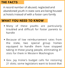 Foster parents provide a supportive and stable family for children who cannot live with their birth parents until family problems are resolved. Surge In Abused Neglected Kids Housed At Hotels Just Another Level Of Trauma Investigatewest