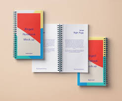 موك اب دفتر ملاحظات بالفوتوشوب Ringed Paper Notebook Mockup Notebook Free Notebook Mockup