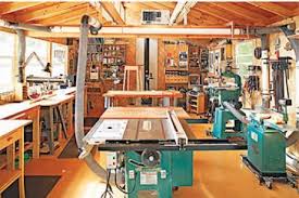 Shop With Table Saw In Center Shop Layout Woodworking Shop Layout Wood Shop