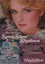 1982 Maybelline Spun-Silver Eye Shadows Vintage Print Ad Crease Resistant  Colors