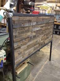 Zinus paul metal and wood platform bed with wood slat support, full. Reclaimed Wood And Steel Queen Sized Headboard Better Homes And Kitchen Renovations Vintage Industrial Furniture Wood And Steel Queen Size Headboard