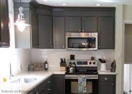 Oppein is the leader in quality gray kitchen cabinets design and manufacturing in china. Remodelaholic Painted Dark Grey Kitchen Cabinets In A Full Kitchen Renovation