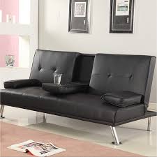 Browse now and buy unique quality, elegant and fancy wing beds online. Black Faux Leather Italian Style Luxury Sofa Bed With Drink Cup Holder