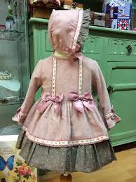 New Winter Baby Girls Romany Spanish Dusky Pink 2 Piece Dress Bonnet Set Dolcepetit Spanish Casualformalparty Baby Girl Winter Baby Winter Piece Dress