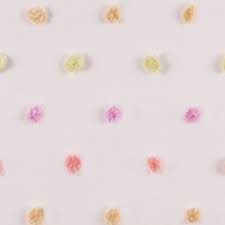 White Polka Dots Pom Pom Pastel Decor Pom Pom Fabric
