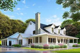 The new porch extends the length of the front of the house, makes a neat mitered corner, and then runs along the side of the house, where a rickety side porch once stood. Country Home Plan With Wonderful Wraparound Porch 60586nd Architectural Designs House Plans