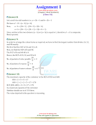 cbse ncert class 10 maths chapter 1 real numbers assignments worksheet
