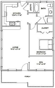 26x34 House 1 Bedroom 1 Bath 884 Sq Ft Pdf Floor Plan Instant Download Models 1b And 1c In 2021 Guest House Plans Small House Floor Plans 1 Bedroom House Plans