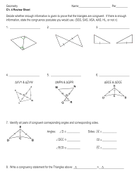 Theorem of congruency (part 6: Review Ch 4 Congruent Polygons