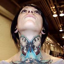 50 Awesome Neck Tattoos Art And Design Front Neck Tattoo Butterfly Neck Tattoo Neck Tattoos Women