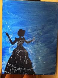 Cinderella Canvas Painting Super Easy And Fun To Make Step One Paint The Canvas Whatever Simple Canvas Paintings Homemade Canvas Art Easy Canvas Painting