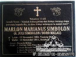 Kami turut menyediakan perkhidmatan hantar & pasang Prasasti Batu Nisan Kristen Kerajinan Marmer Tulungagung