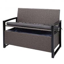 Auch wenn diese garten truhenbank definitiv im höheren preissegment liegt, spiegelt der preis sich ohne zweifel in den kriterien ausdauer und qualität wider. Poly Rattan 2er Sitzbank Hwc F39 Gartenbank Truhenbank Staufach Aufbewahrung Sitzkissen Grau Meliert Kissen Grau