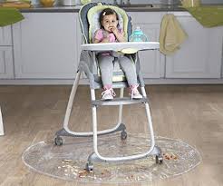 Nuby Floor Mat For Baby Plastic Play Mat Waterproof High Chair Floor Protector Splat Mat Multi Purpose Playmat For Playing And Feeding Clear 50 Inches Dia Baby High Chair Floor Protectors For
