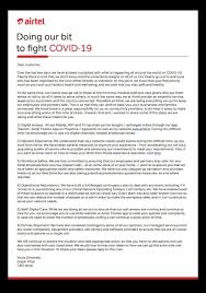 Tips for formatting your letter. Airtel Ceo Writes A Heartfelt Letter To All Customers Employees Gearing Up To Battle Covid 19 And Keeping The Country Connected Times Of India