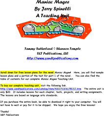 Maniac Magee By Jerry Spinelli A Teaching Unit Pdf Free