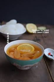 kit wai s kitchen 柠檬海底椰 sweetened sea coconut with longan and lemon chinese dessert recipe cooking recipes longan