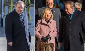 Alex salmond says nicola sturgeon should not have to resign if she is found to have broken the former first minister alex salmond gives evidence to the committee investigating the scottish. Alex Salmond S Wife 82 Turns Up To Support Him At Sex Assault Trial Daily Mail Online
