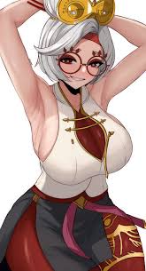 Rule 34 - 1girls Armpit Fetish Armpits Arms Up Breasts Clothed Edmun Female  Glasses Hi Res Large Breasts Light-skinned Female Light Skin Nintendo Purah  Purah (tears Of The Kingdom) Red Eyes Smile