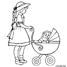 Coloriage jeux dhabillage à imprimer 2. Coloriage Petite Fille Landau Dessin Fille A Imprimer