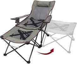 It is also a very high chair which offers a great headrest. Amazon Com Xgear 2 In 1 Camping Chair With Footrest Recliner Folding Chaise Lounge Chair Footrest Can Transform To Side Table Extra Stable For Beach Fishing Picnics Hiking Kitchen Dining