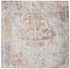 megrez licht grijs roestkleur 200x200 rugvista tapijt vloerkleed woonkamer vloerkleed