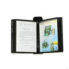 A4 Pageflip Page File Holder Wall Mounted Display Rack Black