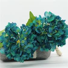 Teal silk flowers for wedding. Teal Blue Wedding Flowers Artificial Hydrangea Floral Arrangement Vanrina